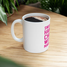 DistinctInk Glossy White Coffee / Tea Mug - Sweat Pants Hair Tied Chillin' With No Make Up On