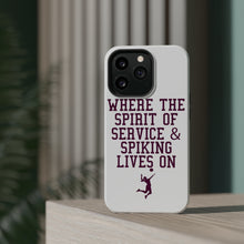 DistinctInk ToughCase for Apple iPhone, Compatible with MagSafe Charging - Spirit of Service & Spiking Lives On Tennis