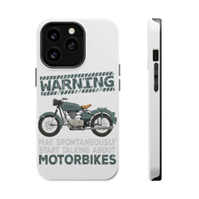 DistinctInk ToughCase for Apple iPhone, Compatible with MagSafe Charging - Spontaneously Talking About Motorcycles