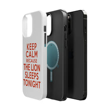 DistinctInk ToughCase for Apple iPhone, Compatible with MagSafe Charging - Keep Calm The Lion Sleeps Tonight