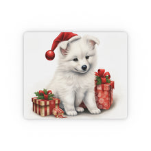 DistinctInk Mouse Pad - 1/4" Foam Rubber - American Eskimo Dog Puppy Drawing