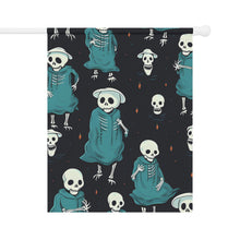 DistinctInk Garden & House Banner / Flag with Haunted Skeleton Crew Design for Halloween