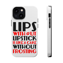 DistinctInk ToughCase for Apple iPhone, Compatible with MagSafe Charging - Lips Without Lipstick Cake Without Frosting