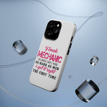 DistinctInk ToughCase for Apple iPhone, Compatible with MagSafe Charging - Female Mechanic Get It Right the First Time