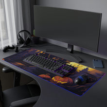 DistinctInk LED Gaming Mouse Pad with Ghostly Ghouls in the Graveyard Design for Halloween