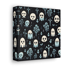 DistinctInk Canvas Wall Art with Ghastly Skeletal Shadows for Halloween