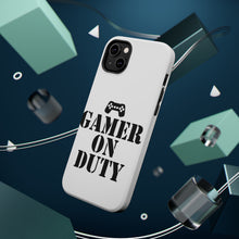 DistinctInk ToughCase for Apple iPhone, Compatible with MagSafe Charging - Gamer on Duty Video Games