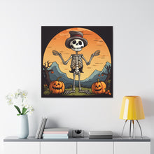 DistinctInk Canvas Wall Art with Skelefun Halloween for Halloween