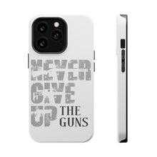 DistinctInk ToughCase for Apple iPhone, Compatible with MagSafe Charging - Never Give Up The Guns
