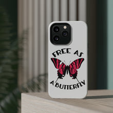 DistinctInk ToughCase for Apple iPhone, Compatible with MagSafe Charging - Free as a Butterfly - Pink