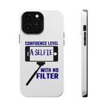 DistinctInk ToughCase for Apple iPhone, Compatible with MagSafe Charging - Confidence Level Selfie with No Filter