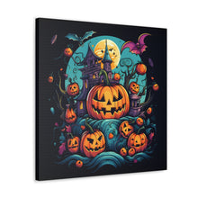 DistinctInk Canvas Wall Art with Trick or Treat Parade for Halloween