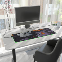 DistinctInk LED Gaming Mouse Pad with Spooky Bat-o-lanterns Design for Halloween