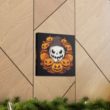 DistinctInk Canvas Wall Art with Spooky Skeleton Pumpkin Patch for Halloween