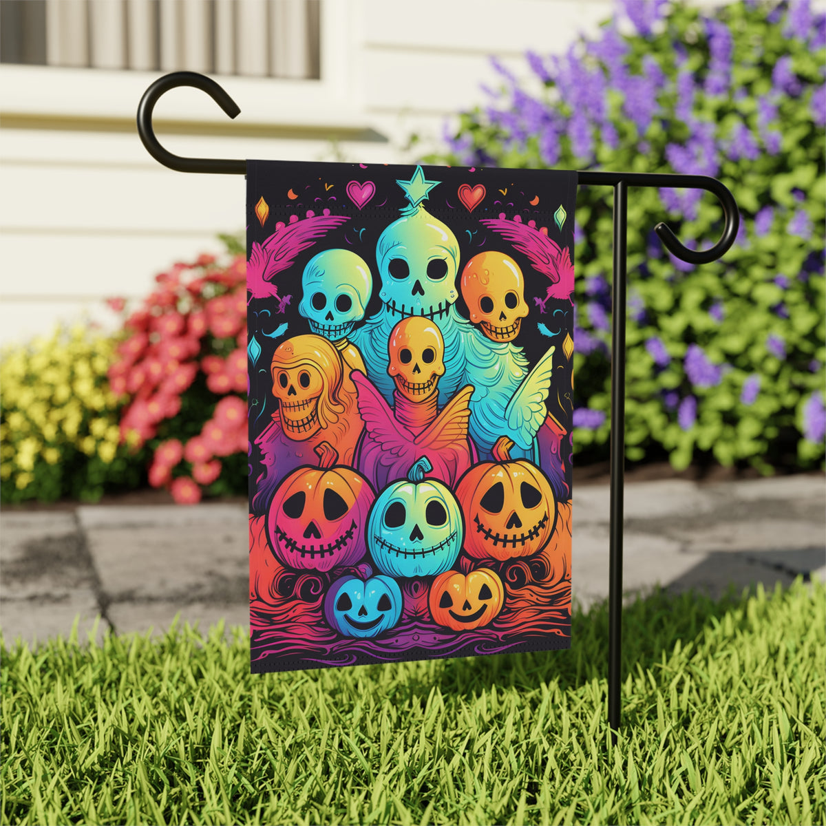 Garden & House Banner Flag with The Joy of Connecting Design for Halloween LGBTQ+ Pride, view 6