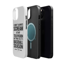 DistinctInk ToughCase for Apple iPhone, Compatible with MagSafe Charging - Baseball Season Scream at my TV