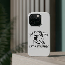 DistinctInk ToughCase for Apple iPhone, Compatible with MagSafe Charging - My Puns Are Cat-Astrophic
