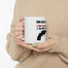 DistinctInk Glossy White Coffee / Tea Mug - Gun Safety Rules, Don't Piss Me Off