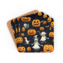 DistinctInk (Set of 4) Corkwood Coasters with The Halloween SpellDesign for Halloween
