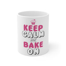 DistinctInk Glossy White Coffee / Tea Mug - Keep Calm and Bake On