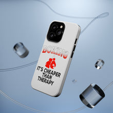 DistinctInk ToughCase for Apple iPhone, Compatible with MagSafe Charging - Boxing It's Cheaper Than Therapy