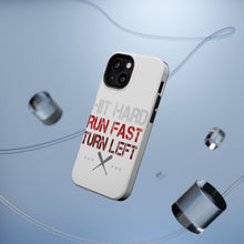 DistinctInk ToughCase for Apple iPhone, Compatible with MagSafe Charging - Hit Hard Run Fast Turn Left Baseball