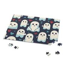 DistinctInk Jigsaw Puzzle with Skelephants and Ghostly Ghouls Design for Halloween
