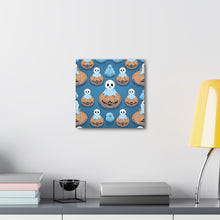 DistinctInk Canvas Wall Art with Ghost Skeleton Pumpkin Pattern for Halloween
