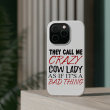 DistinctInk ToughCase for Apple iPhone, Compatible with MagSafe Charging - Crazy Cow Lady As If It's a Bad Thing