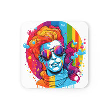 DistinctInk (Set of 4) Corkwood Coasters with Leading with Courage and Grace Design for LGBTQ+ Pride