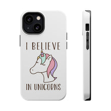 DistinctInk ToughCase for Apple iPhone, Compatible with MagSafe Charging - I Believe in Unicorns