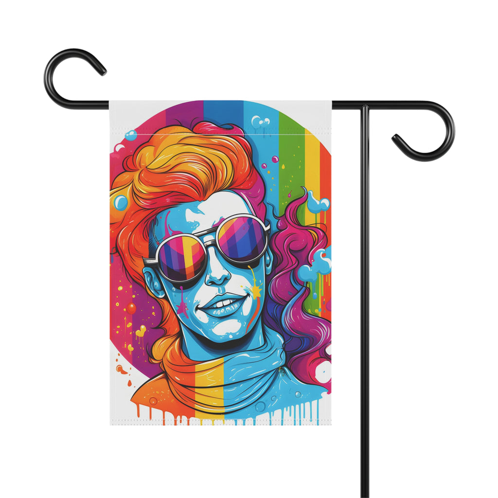 Garden & House Banner Flag with Leading with Courage and Grace Design for LGBTQ+ Pride, view 3