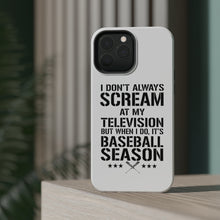 DistinctInk ToughCase for Apple iPhone, Compatible with MagSafe Charging - Baseball Season Scream at my TV