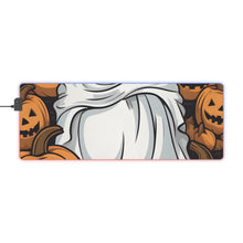 DistinctInk LED Gaming Mouse Pad with Skeletal Ghostly Pumpkin Patch Design for Halloween