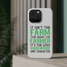 DistinctInk ToughCase for Apple iPhone, Compatible with MagSafe Charging - Hard Work & Character Make the Farmer