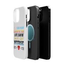 DistinctInk ToughCase for Apple iPhone, Compatible with MagSafe Charging - Scrub Wearing Temp Taking Life Saving Nurse