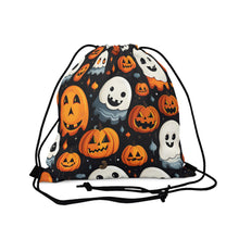 DistinctInk Drawstring Bag Backpack with Spooky Halloween Night Design for Halloween