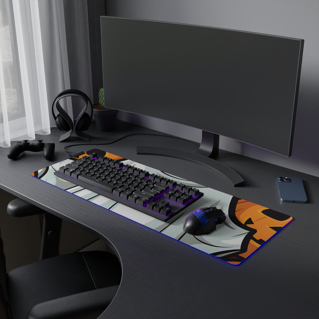 LED Gaming Mouse Pad with "Spooky Skeleton Pumpkins" Design for Halloween, view 21