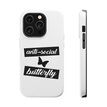 DistinctInk ToughCase for Apple iPhone, Compatible with MagSafe Charging - Anti-Social Butterfly