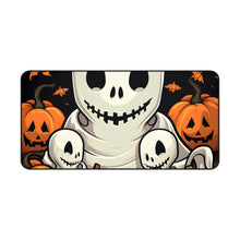 DistinctInk Desk Mat with Ghost Skeleton Pumpkin Pattern Design for Halloween