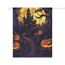 DistinctInk Garden & House Banner / Flag with Ghostly Ghouls in the Graveyard Design for Halloween