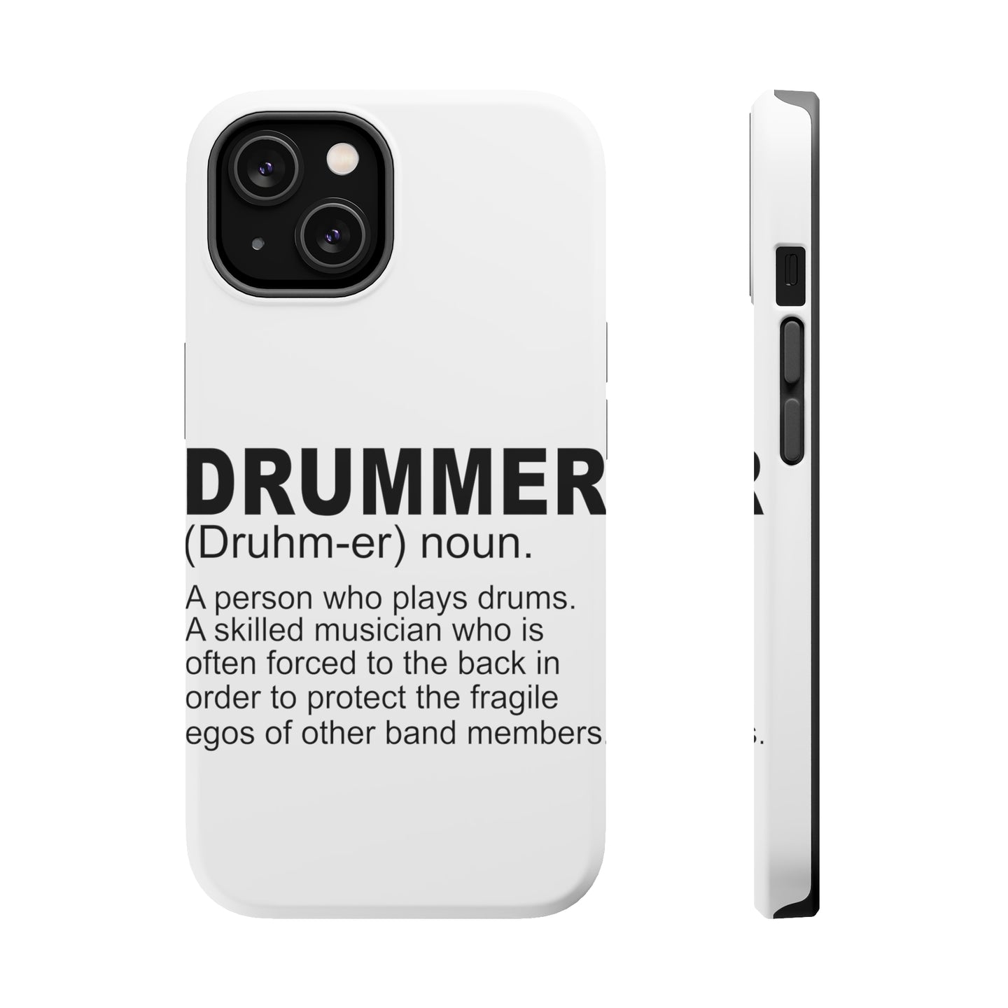 DistinctInk ToughCase for Apple iPhone, Compatible with MagSafe Charging - Drummer Dictionary Definition