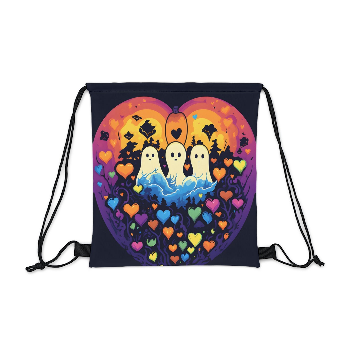 DistinctInk Drawstring Bag Backpack with A Life Of Adventure Design for Halloween  LGBTQ+ Pride