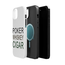 DistinctInk ToughCase for Apple iPhone, Compatible with MagSafe Charging - Poker Whiskey Cigar