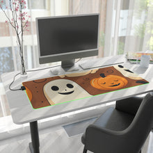DistinctInk LED Gaming Mouse Pad with "Boo-ttifull Skeleton Cartoon Pattern Pumpkin" Design for Halloween