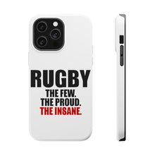 DistinctInk ToughCase for Apple iPhone, Compatible with MagSafe Charging - Rugby The Few The Proud the Insane