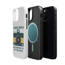 DistinctInk ToughCase for Apple iPhone, Compatible with MagSafe Charging - I Shoot People - Photography