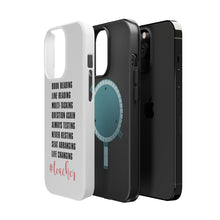 DistinctInk ToughCase for Apple iPhone, Compatible with MagSafe Charging - Teacher Book Reading Line Multi Tasking