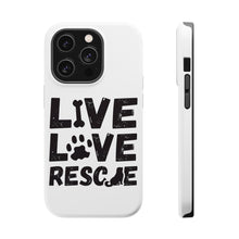 DistinctInk ToughCase for Apple iPhone, Compatible with MagSafe Charging - Live Love Rescue - Dog Paw