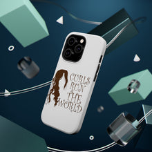 DistinctInk ToughCase for Apple iPhone, Compatible with MagSafe Charging - Curls Run the World